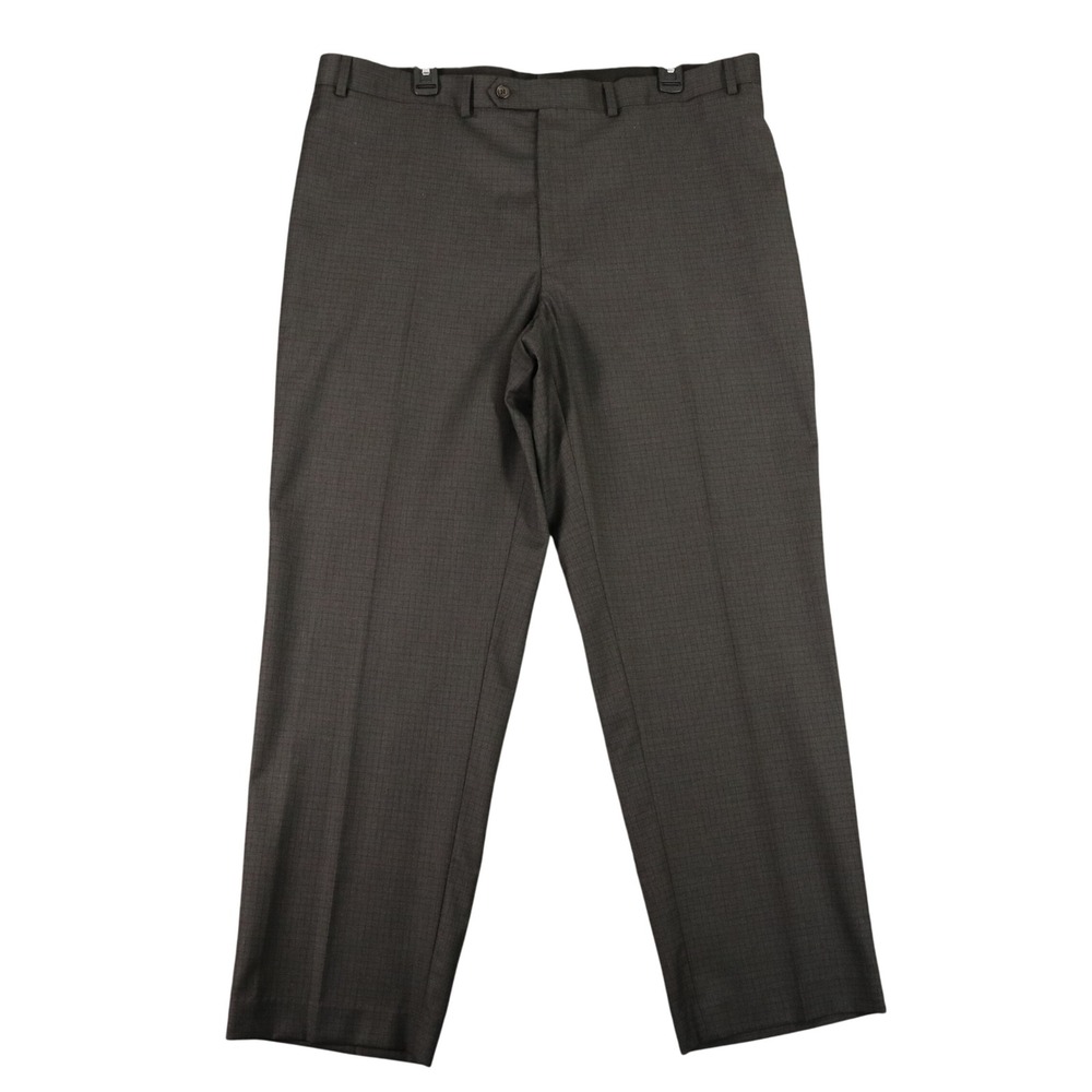 Ralph Lauren Dress Pants Mens 40x30 Charcoal Micro Check Flat Front Professional
